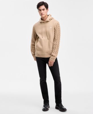 Men's Cable-Knit Sleeve Hoodie
