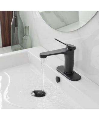 Single Hole Single-Handle Bathroom Faucet in Matte Black