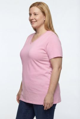 Women's Plus Size Perfect Short-Sleeve V-Neck Tunic Top