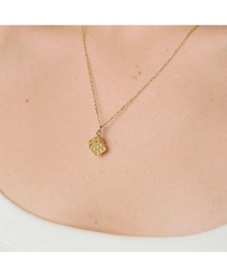 14K Gold Plated Dice Charm Necklace
