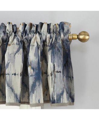 Keenan Geometric Watercolor Room Darkening Rod Pocket Curtain Valance
