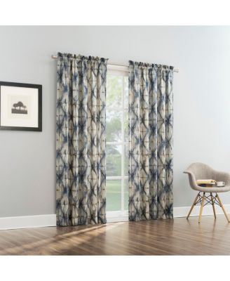 Keenan Geometric Watercolor Room Darkening Rod Pocket Curtain Panel