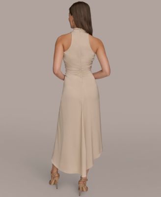 Women's Satin High Neck Midi Dress