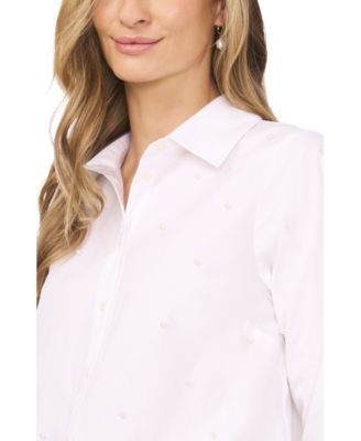 Women's Pearl Embellished Button Up Shirt