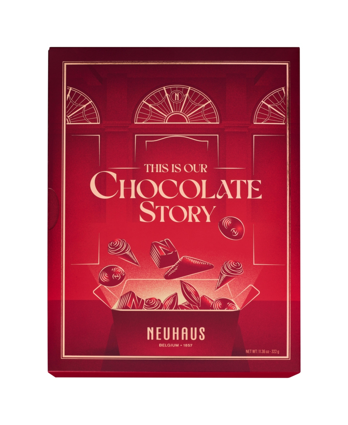 Neuhaus Holiday Assorted Chocolate Advent Calendar Book, 25 Pieces In Red