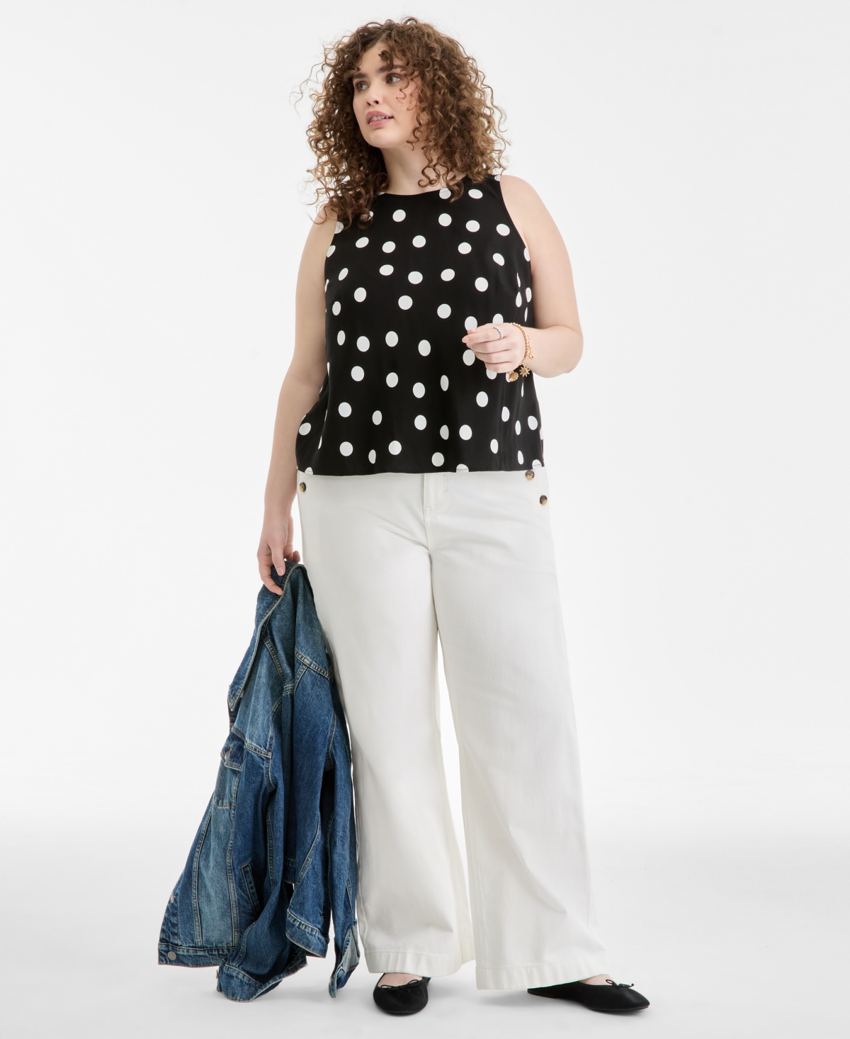 On 34th Trendy Plus Round-Neck Sleeveless Top, Macy's Exclusive