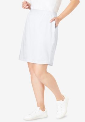 Plus Size Stretch Cotton Skort