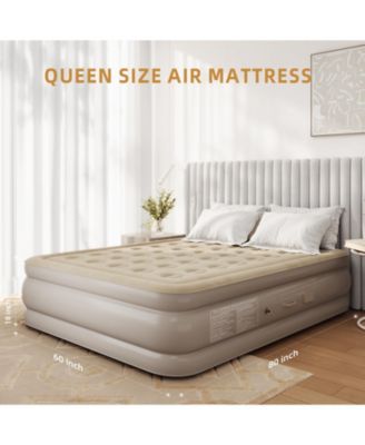 18-Inch Queen Air Mattress Elevated Inflatable Bed with Built-in Electric Pump