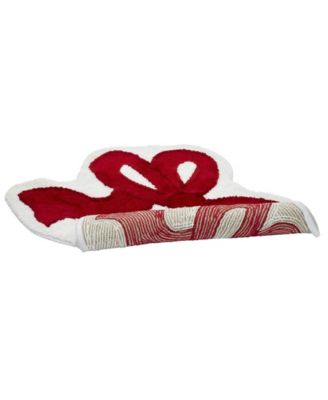 Christmas Bows Polyester Bath Rug, 29" x 22"