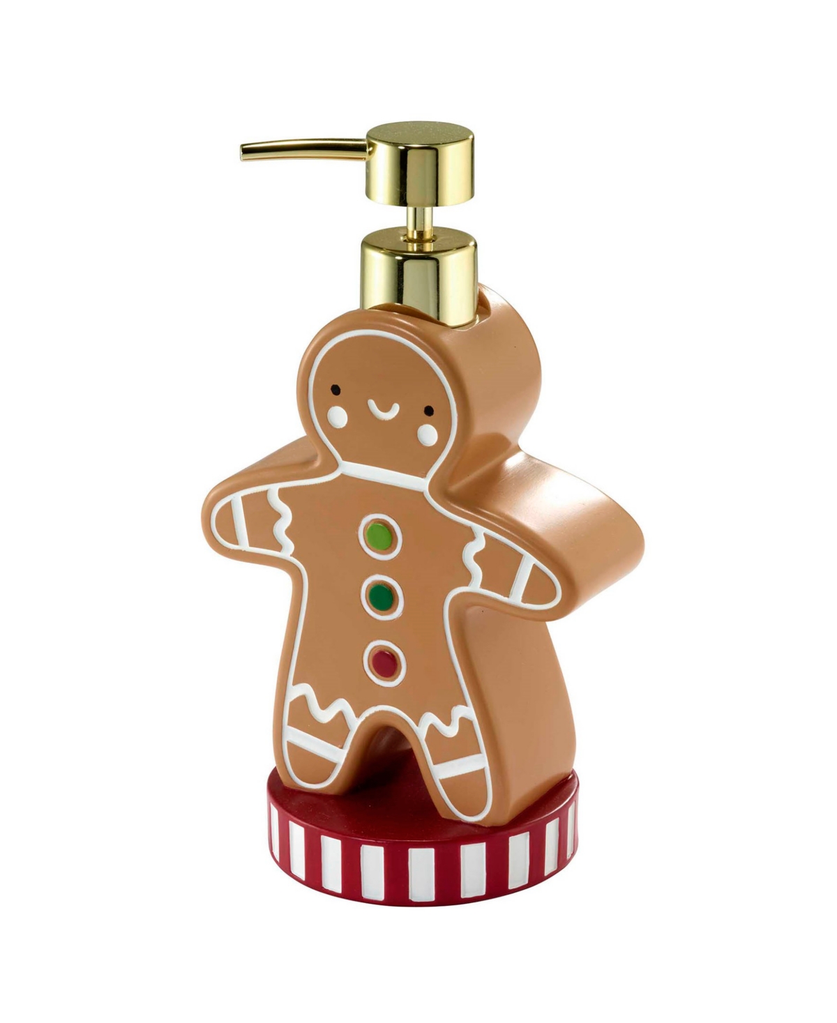 Avanti Gingerbread Man Resin Lotion Pump And 2-pc. Cotton Fingertip Towel Set In White