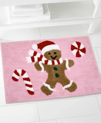 Gingerbread Man Polyester Bath Rug, 20" x 32"