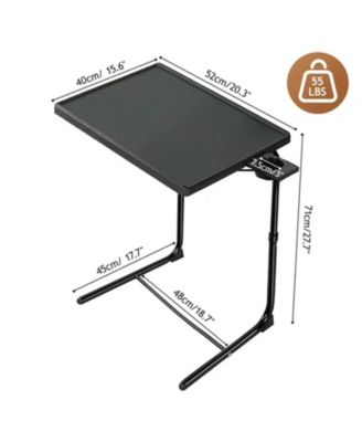 2-Pack Folding TV Tray Table Set Mobile Laptop Desk with Adjustable Height & Angles