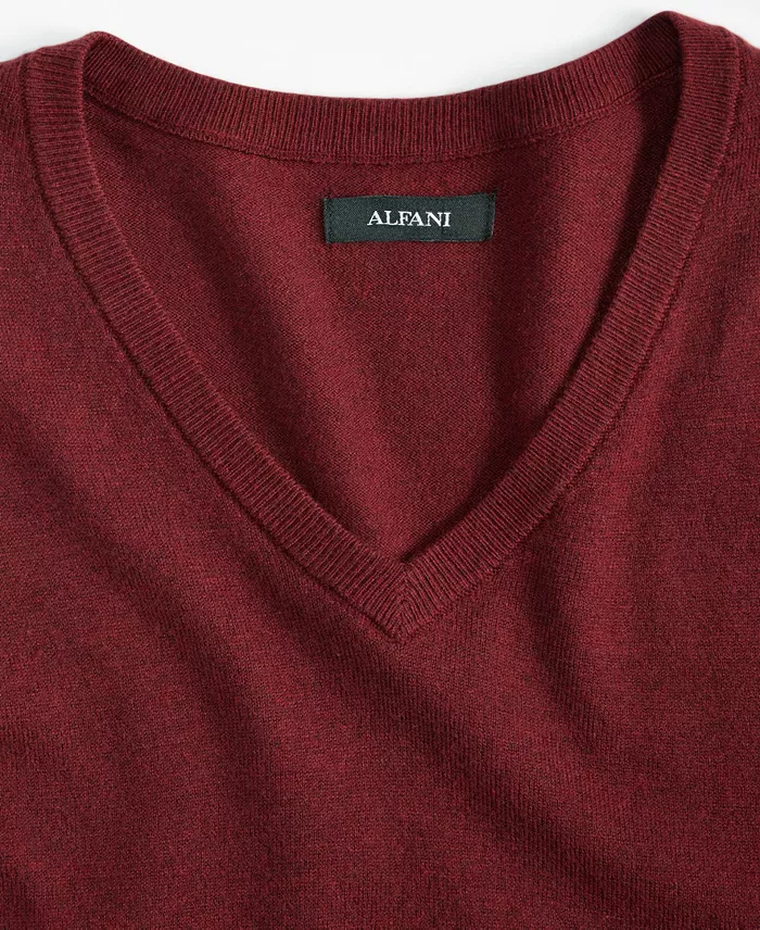 Men's Solid V-Neck Cotton Sweater - thumbnail 8