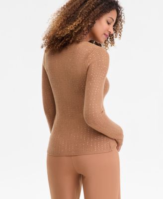 Women's Rhinestone Rib Sweater, Macy's Exclusive