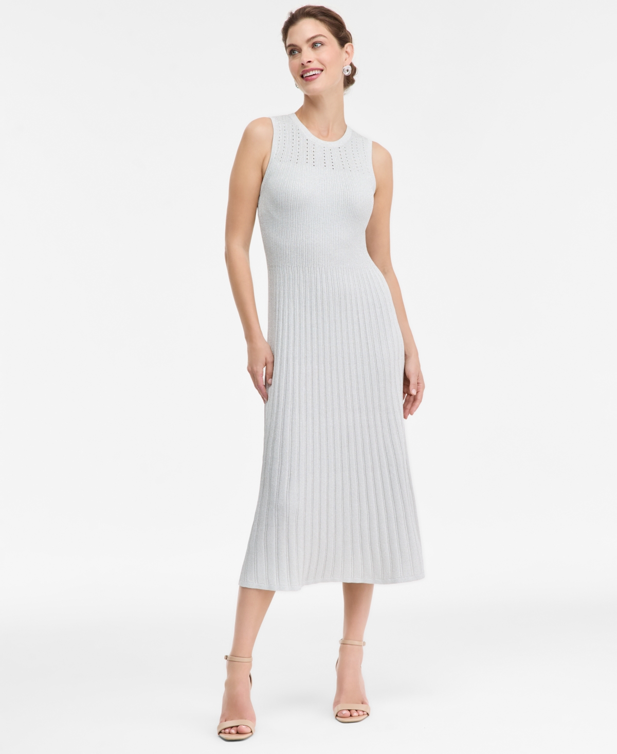 I.n.c. International Concepts Women's Sleeveless Metallic Sweater Dress, Macy's Exclusive