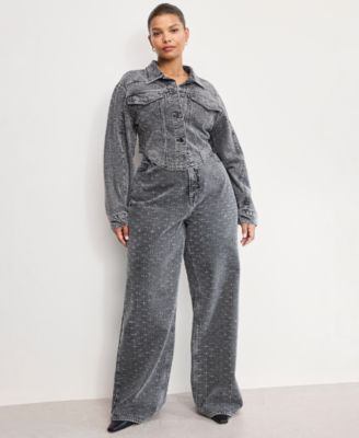 Women's Dolly Joleans Crystal Denim Jacket, Regular & Plus Size