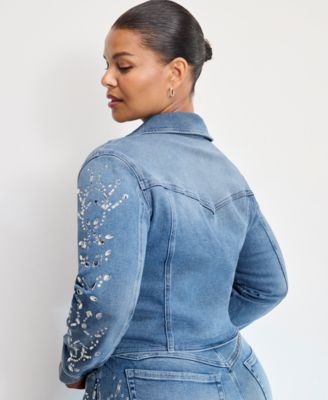 Women's Dolly Joleans Crystal Fitted Jacket, Regular & Plus Size