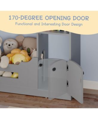 Kids Bookshelf and Toy Storage, Wooden Kids Bookcase with Motion Sensor Light, Dollhouse Bookcase for Playroom Bedroom Nursery Classroom