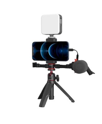 simorr Vigor VK-50 Vlog Tripod Kit with Vibe P96 Video LED Light, Wave S1 Lite Microphone