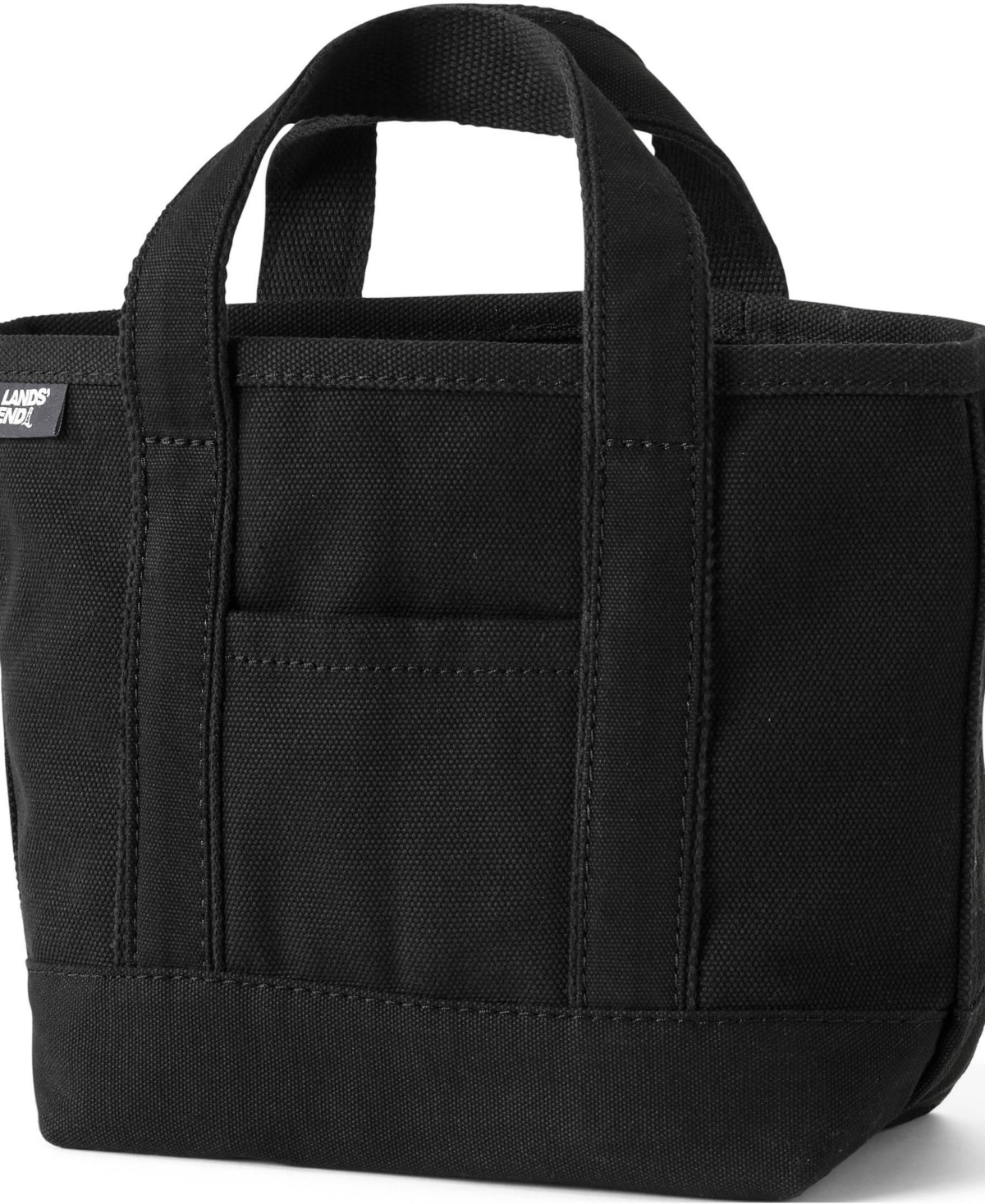 Lands' End Small Solid Color 3 Pocket Open Top Canvas Tote Bag