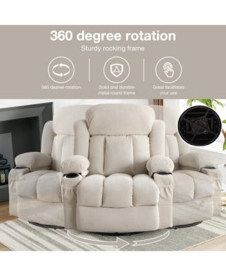 Power Lift Recliner Chair with Heat and Massage Electric Fabric Recliner Chair for Elderly