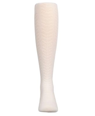 Girls Multi-Chevron Drop-Stitch Textured Cotton Blend Sweater Tights