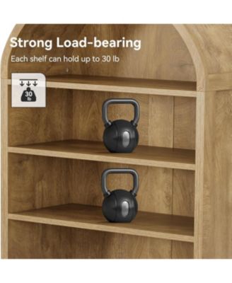 70.9 Inches Tall Arched Kitchen Pantry, 8-Tier Pantry Cabinet with Doors & Adjustable Shelves