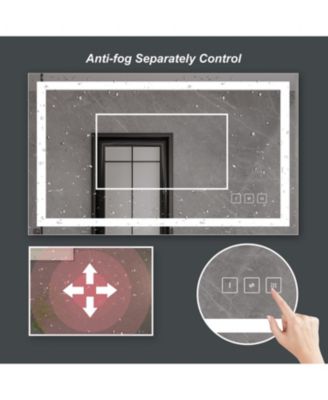 24 x 40 inch LED Lighted Bathroom Mirror, Wall Mounted Dimmable Makeup Vanity Mirror, Tempered Glass Anti-Fog Mirror, 3-Color Adjustable Warm/Natural/White Light, Horizonal & Vertical, ETL Listed