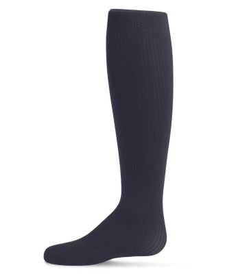 Girls Opaque Fine Ribbed Nylon Tights