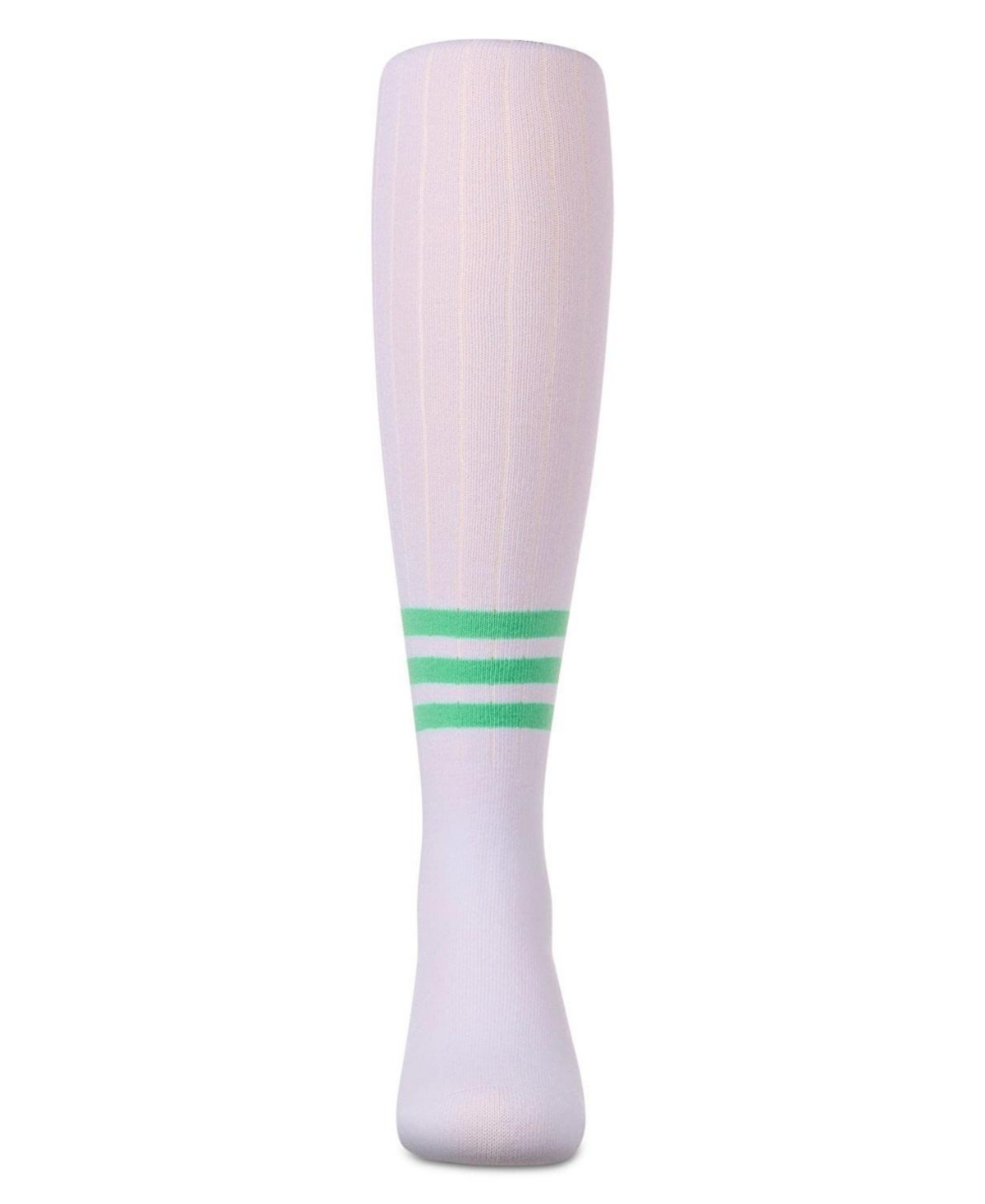 Memoi Girls Opaque Ribbed Bright-Stripe Cotton-Rich Tights