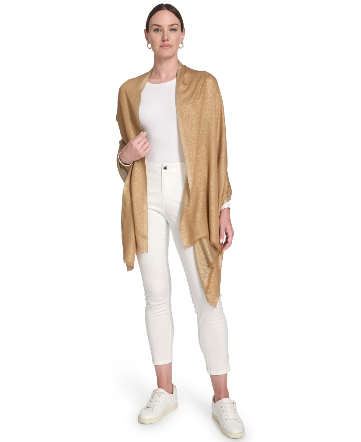 Calvin Klein Lightweight Metallic Evening Wrap