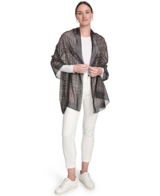 Women's Houndstooth Print Wrap