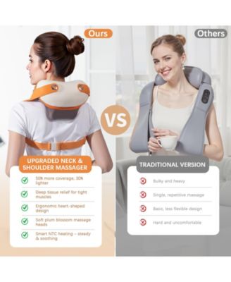 Cordless Neck & Shoulder Massager with Heat, 3 Modes & Rechargeable Battery for Full Body Relief