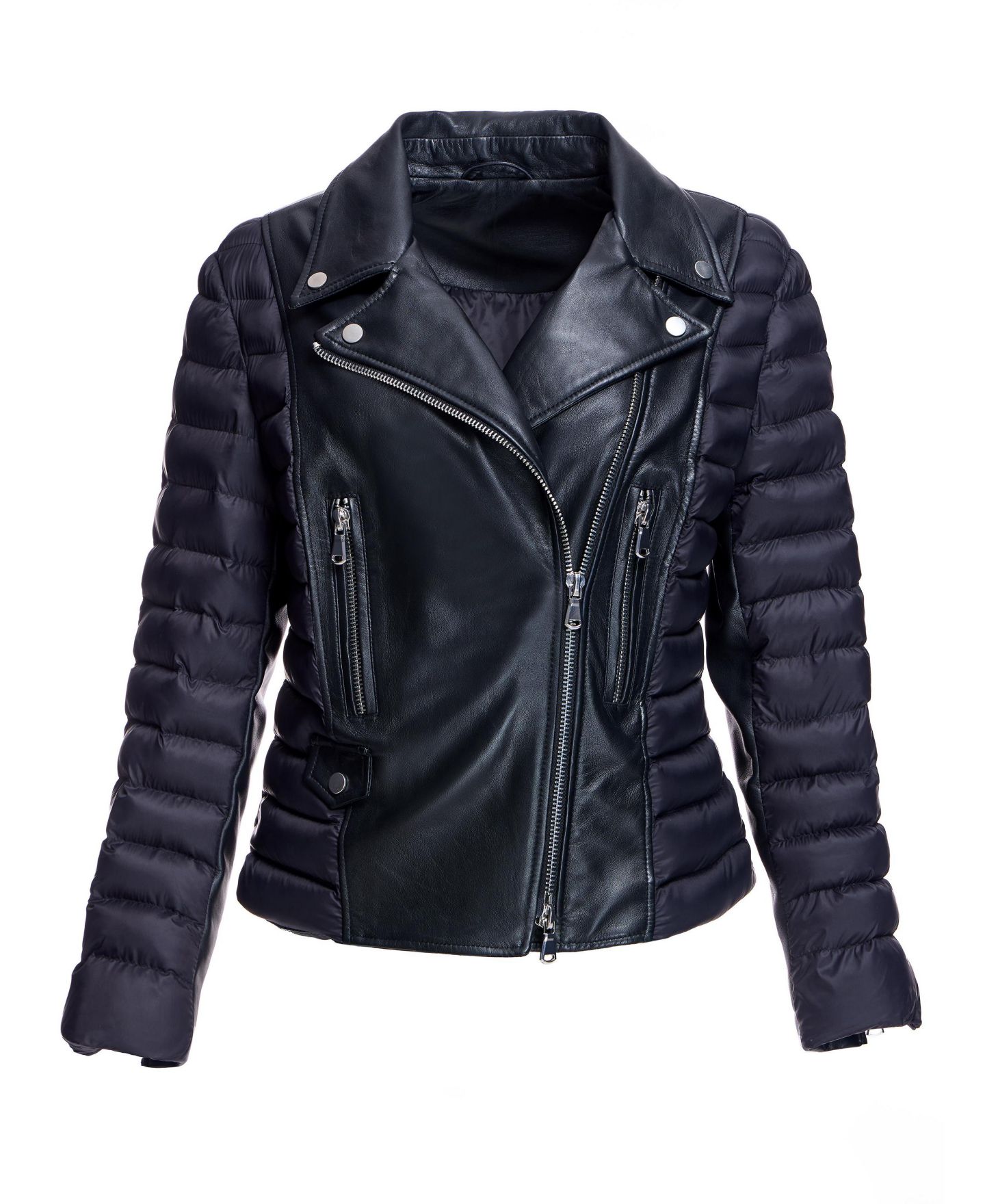 Женская куртка Julia & Stella By Maximilian Leather Puffer, цвет: Чёрный — фото 3