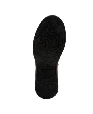 Hoylein Leather Combat-Style Boot with Double Zippers and Removable Insole