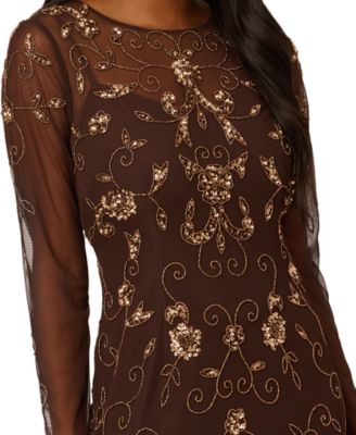 Petite Beaded Long Sleeve Dress