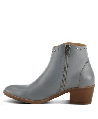 Wildwest Leather Western Bootie with Studded Detail and Inside Zipper