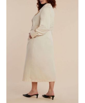 Women's Plus Size Long Trench Coat