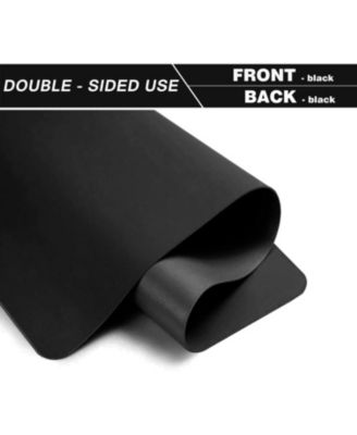 Pure Black PU Leather Desk Mat - 31.4” x 15.7” Large Mouse Pad & Writing Surface | Dual-Sided Office Desk Pad for Keyboard, Laptop, and Workspace - Non-Slip Base