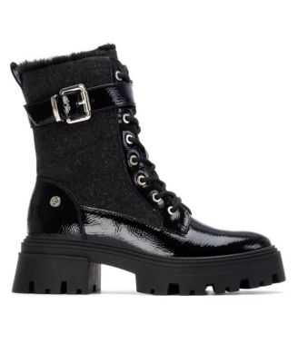 Women's Patent Leather Combat Booties By XTI