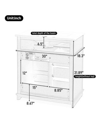 Bathroom Vanity with Sink Soft Closing Door Tip-Out Drawer and Three Drawers