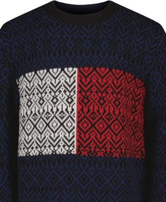 Boys' 8-20 Crewneck Sweater With Jacquard Flag