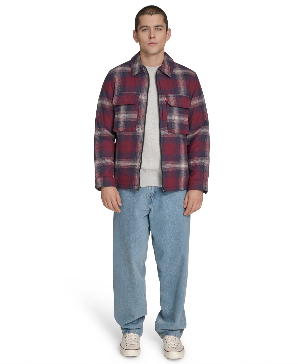 Levi's Men's Two Pocket Shirt Jacket In Red