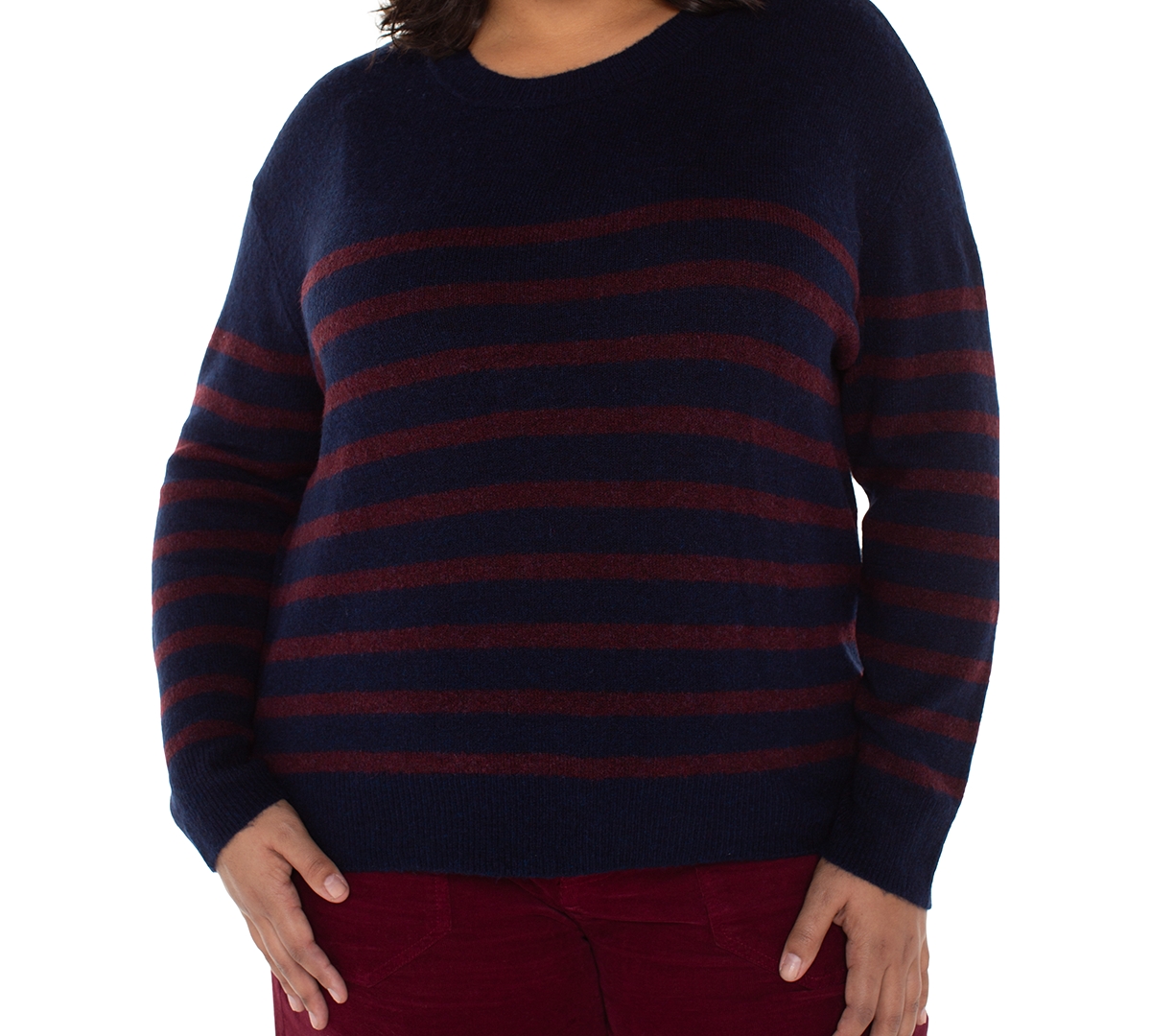 Liverpool Los Angeles Plus Crewneck Drop Shoulder Sweater