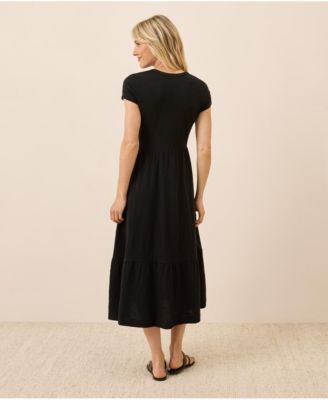 Women's Organic Cotton Relaxed Slub Henley Market Dress
