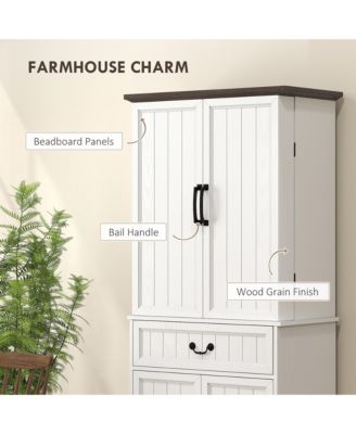 Modern Wooden Kitchen Storage Cabinet with Adjustable Shelves for Pantry and Dining Room