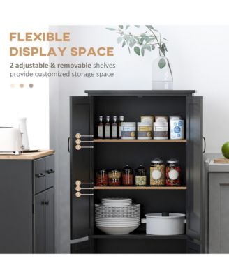 Freestanding Kitchen Storage Cabinet with Shelves for Pantry and Dining Room