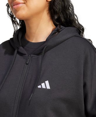 Plus Size Essentials 3-Stripes Full-Zip Fleece Hoodie