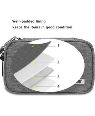 Gray Travel Case for Nintendo 3DS/3DS XL/New 2DS XL - Double Compartment Protective Carrying Bag with Accessory Storage