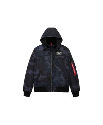 Men's Hooded Rib Flight Jacket